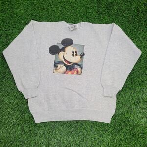 Vintage Mickey-Mouse Sweatshirt Women Medium 20x22 Baggy USA